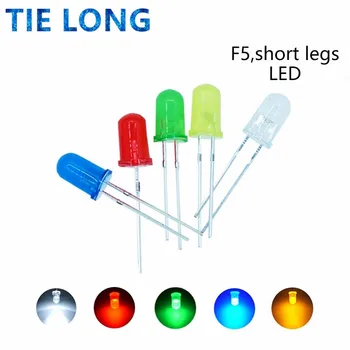 Дължина 5 цвята x 20pcs = 100шт F5 5 ММ Кръгъл жълт бял червен зелен син множествена през цялата диоден led лампа