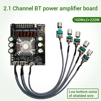 ЗК-HT22, модул усилвател Bluetooth тип Lead, с 2.1-канален TDA7498E, субуфер 160 W X 2 + 220 W, аудиоусилитель