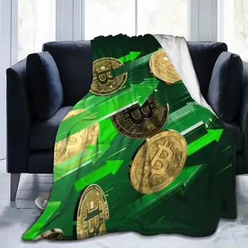 2022 Нов 3DBitcoin Персонални печат Фланелевое одеяло Чаршаф Спално бельо е Меко одеяло покривки декорация за домашен текстил