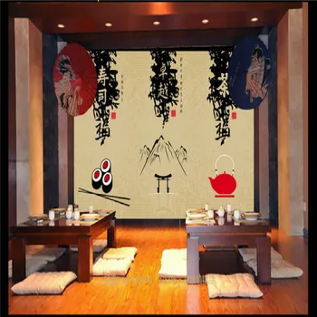 Обичай 3D тапети за ресторант в японски стил в стил ретро-Ресторант, суши-кухня Чайна Индустриален декор на Стената тапет 3D
