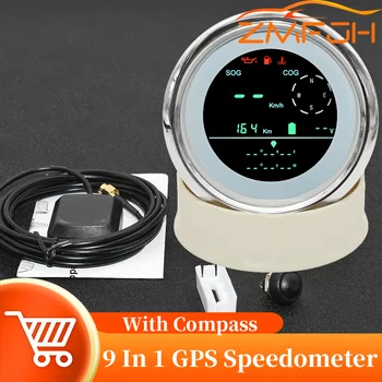 Нова 85 мм GPS за измерване на Скоростта Цифров LCD Измерване на Скоростта на Пътуване ODO КПГ Ниво на Гориво Волтметър За Лодка на Морската Мотоциклет Автомобил 12/24