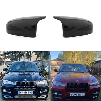 За BMW x5 E70 x6 E71 2008 2009-2013 странично крило на автомобил с модел от въглеродни влакна, капак, огледала за обратно виждане, черна висококачествена модел