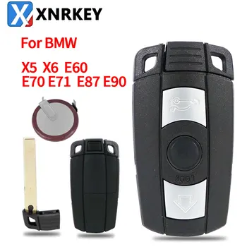 XRNKEY 3 Бутони на Дистанционното на Ключа на Автомобила под формата На Миди Ключодържател Калъф За BMW X5 X6 E60 E70 E71 E87 E90 За BMW 1 3 5 6 Серия С Тестото 2025