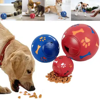 Играчки за домашни животни, диспенсер за дъвчене, изтичане на хранителни топки, малко средно голямо куче, интерактивна играчка, топките за тренировка на никнене на млечни зъби при котки, 7,5 / 11 см