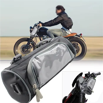 Чанта за съхранение на главата на мотоциклет, водоустойчив мобилен телефон, вграден сензорен екран, черна чанта за съхранение на 2,5 л