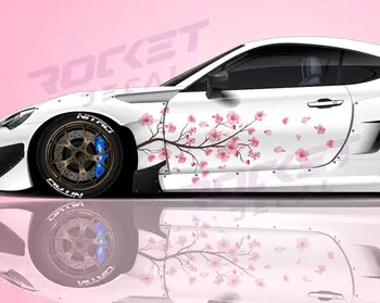 Автомобилна Ливрея Sakura Cherry Blossom, Автомобили Vinyl Ливрея В Японски Стил, Универсален Размер, Голяма Графика Автомобил, Автомобили Ливрея