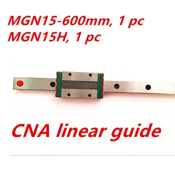 Безплатна доставка 15 мм Линейна употреба MGN15 600 мм на линеен рельсовый път + MGN15H Дълга линейна каретка за ос CNC X Y Z