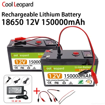 Нова Акумулаторна Литиево-йонна батерия 12V 150Ah с led подсветка, За електрически Лодки, Колички за голф, Сменяеми Литиево-йонна батерия 12V
