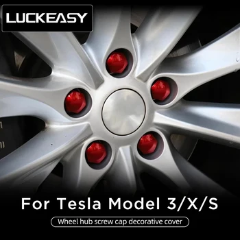 За модели Tesla Model3 ModelX 2017-2023 Капачката на главината Комплект винтови капачки на Кутията на централната гайка колела аксесоари за модификация на автомобила