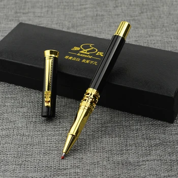 Луксозен бизнес офис писалка с логото, куха метална химикалка писалка, студентски канцеларски материали за бизнес писма