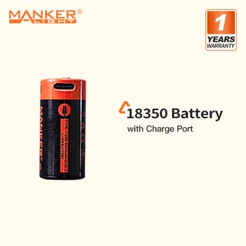 Батерия Manker 18350 за фенерче с USB порт за зареждане на Type-C капацитет 1100 mah