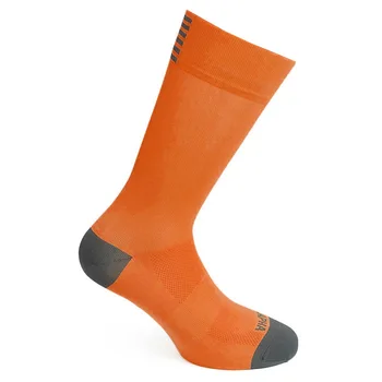 Оранжеви мъжки дамски чорапи за колоездене, бързо съхнещи спортни чорапи за езда, компресия чорапи, подходящи за размера на 38-45