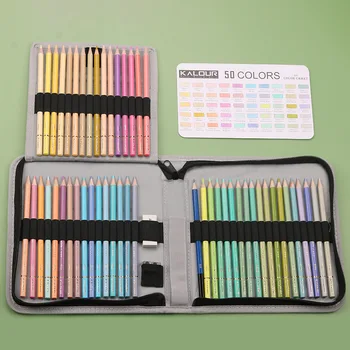 Комплект цветни моливи KALOUR Macaron Премиум-клас За рисуване на скици Моливи, Използвани за ръчно рисувани Графити, Colorization ученически пособия