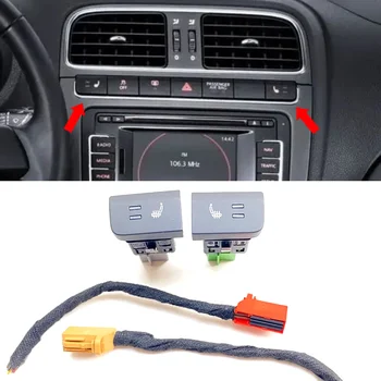 Бутон за отопление на автомобилни седалки, превключвател отопление, управление с жгутом кабели за VW Polo 6R 6C 2011 2012 2013