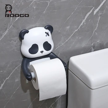 ROOGO, нов държач за тоалетна хартия с анимационни любимци, сладка панда, заек, скулптура от смола, държач за хартиени кърпи / хавлии, аксесоари за баня