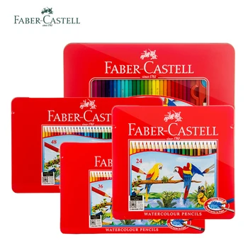 FABER-CASTELL 36/48/72 цвят, професионални водоразтворими цветни моливи за училище за художници, пастели за рисуване на скици, стоки за бродерия
