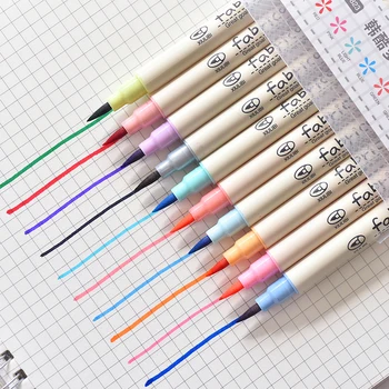 10 бр./четка за писане, набор от цветни маркери химикалки за калиграфия, подарък корейски канцеларски материали за бродерия