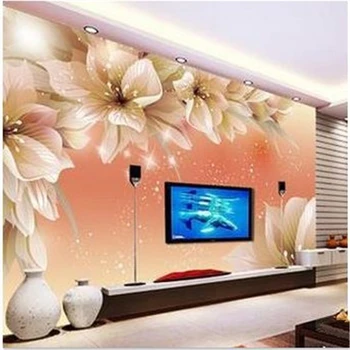 beibehang Стилен диван в европейски стил, 3D големи стени спални, къса хартия безшевни тапети, цветя, тапети за хола