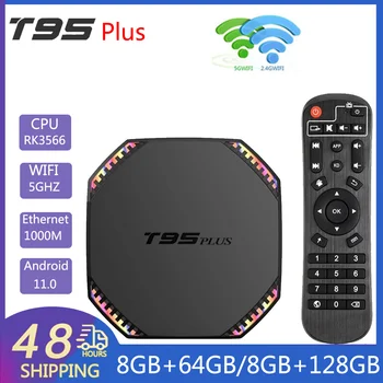 T95 Plus Android Smart TV Box RK3566 Android 11,0 2,4 G 5G Двойна WiFi 8K 3D Дисплей БТ 1000M LAN мултимедиен плейър 8K HDR10 Телеприставка