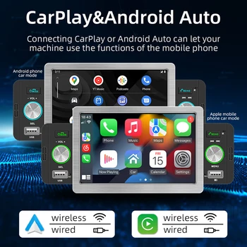 Автомобилно Радио Аудио 5-Инчов Сензорен екран 1 Din CarPlay Android Автоматично Мултимедиен Плеър БТ 5.1 MirrorLink FM-Приемник Автомобилни Аксесоари