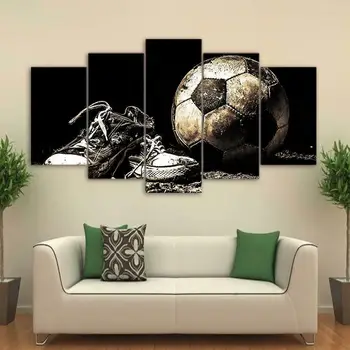 Износени спортни футболни маратонки, модерен начало декор на стените, платно, художествена HD печат, живопис върху платно, за всекидневната, без рамка