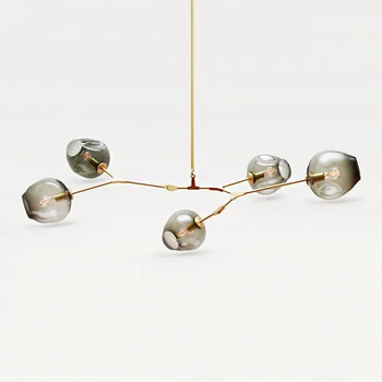Дизайнерски полилей в северен индустриален стил на творческата личност постмодернистская хол ресторант стъклена топка magic bean molecul
