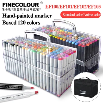 Комплект цветни маркери 120 цвята, маркер за рисуване на скици, двойни накрайници, алкохол дръжка, художник, маркери за манга, стоки за бродерия, ученически пособия