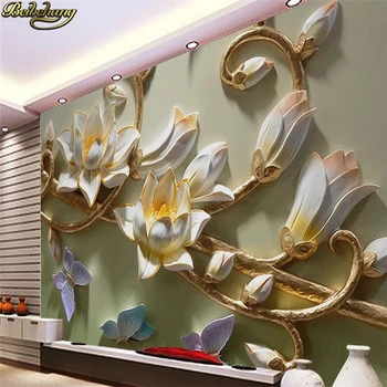 beibehang Потребителски фотообои стенописи 3D Орхидея щампована стена европейската декоративна живопис цветни релефни стенописи papel de parede