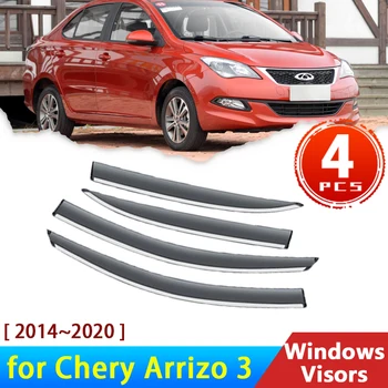 4x Дефлектори на предното стъкло за Chery Arrizo 3 III 2014 ~ 2019 2020 2015 Аксесоари Автомобилни Сенници За прозорци От Дъжд Защита За Вежди Козирка