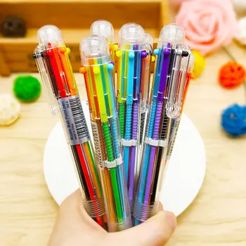 1000 бр. многоцветен химикалка писалка 6 цвята, новост, креативна химикалка химикалка, канцеларски материали, ученически пособия, подаръчни канцеларски материали
