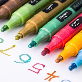 12 бр. цветни метални връхчета, писалка за рисуване, училище, офис, калиграфия, писалка за рисуване, канцеларски материали 2-3 мм