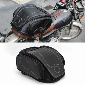 Реколта чанта за мотоциклетни шлем за Honda Suzuki YAMAHA Harley Triumph, водоустойчив универсална чанта за багаж от изкуствена кожа на задната седалка