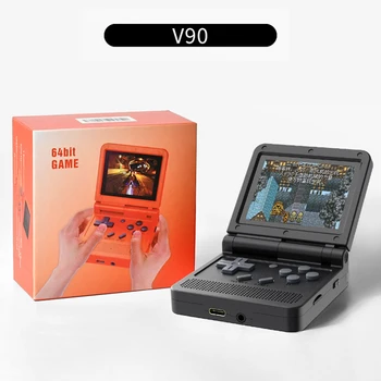 V90 Черна версия 3-инчов преносима конзола с откидывающимся Ips-екран, игрова конзола с отворена система, 16 Ps1 игри, подаръци за децата