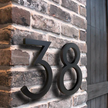 15 см Голям Черен Номер Дом на Плаващ Знак Модерни Стаи Врати Знак на Сградата На Открито Huisnummer Numeros Адрес на Каса БО