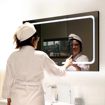 Пряко заводское 21,5-инчов сензорно огледало за баня със системата Wifi Android, стъкло огледало за телевизор е с led подсветка