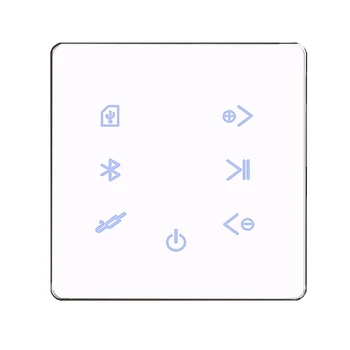 5X Bluetooth усилвател на стената USB SD карта музикален панел умен дом фонова стерео аудио система ресторант на хотела (бял)