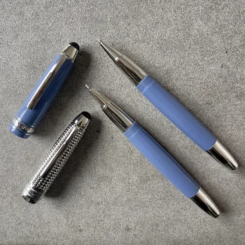 2023 Mb Дръжка Monte Meisterstuck 149 Blue Silver Скоба Blacne Ink Перьевые Химикалки за Писане Подарък Сериен номер