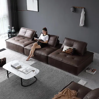 Минималистичная модерна всекидневна, голям апартамент, проста класическа технология, текстилен разтегателен висок клас, италиански диван-легло Muebles Sala De