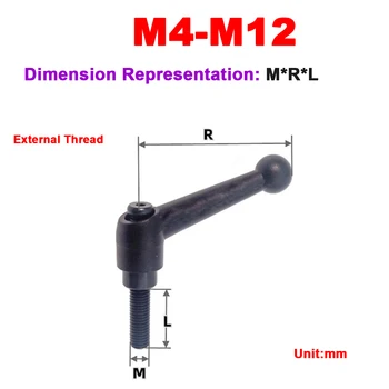 Топка корона от с сплав 7-ия тип с регулируема фиксирана дръжка, завийте M6M8M10M12