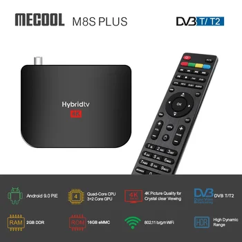 Плюс DVB T2 Mecool Andriod 9.0 TV Box 2G 16G Смарт медиа плейър 2.4 G WIFI S905X2 Четириядрен ARM Cortex-а a53 Mail-G31 MP2 ОТА