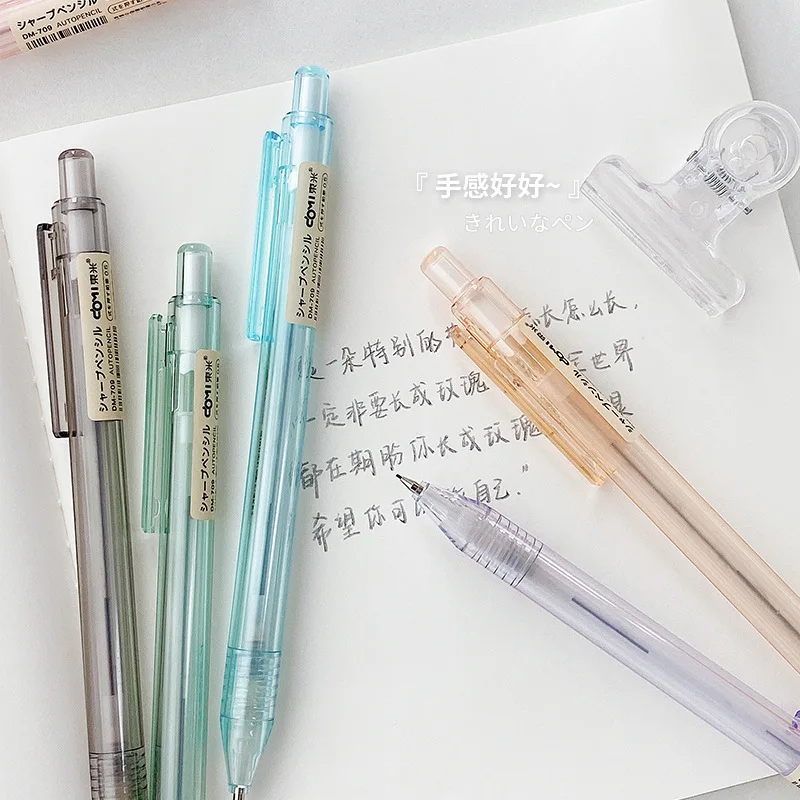 Прозрачна автоматичен молив за писане, 0,5 мм, механичен молив, ученически пособия, сладък корейски канцеларски материали