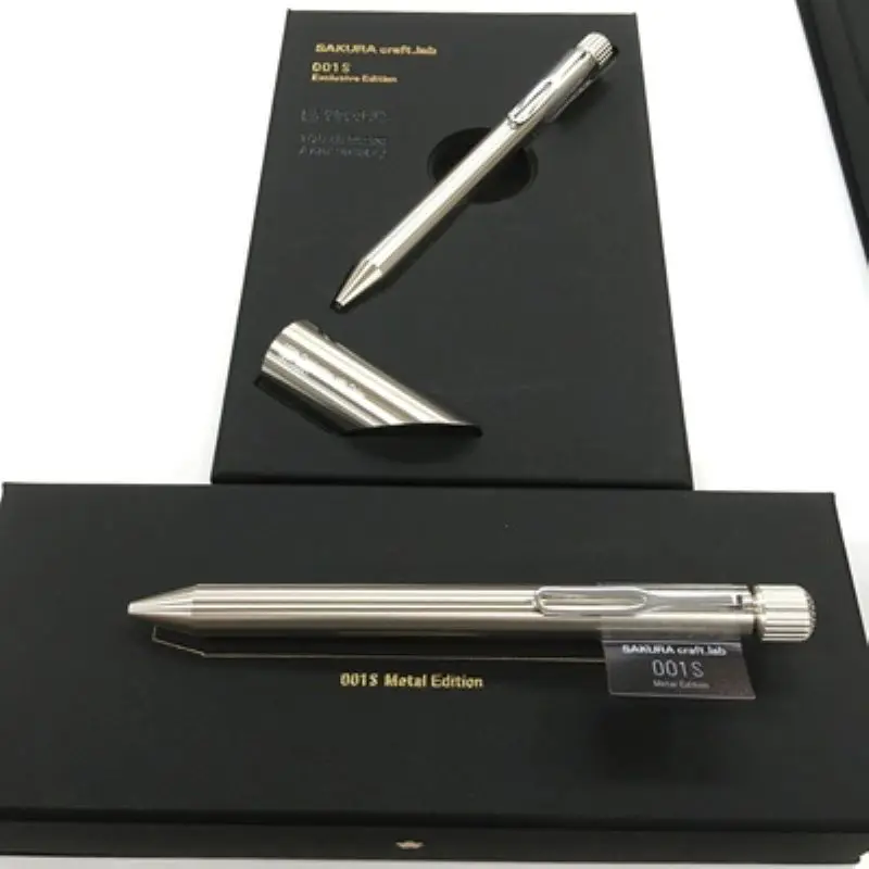 Japan Sakura Craft_ Lab 001S Лимитированная Златна и сребърна метална гел писалка 0,5 мм, комплект с основание, 1 бр./лот
