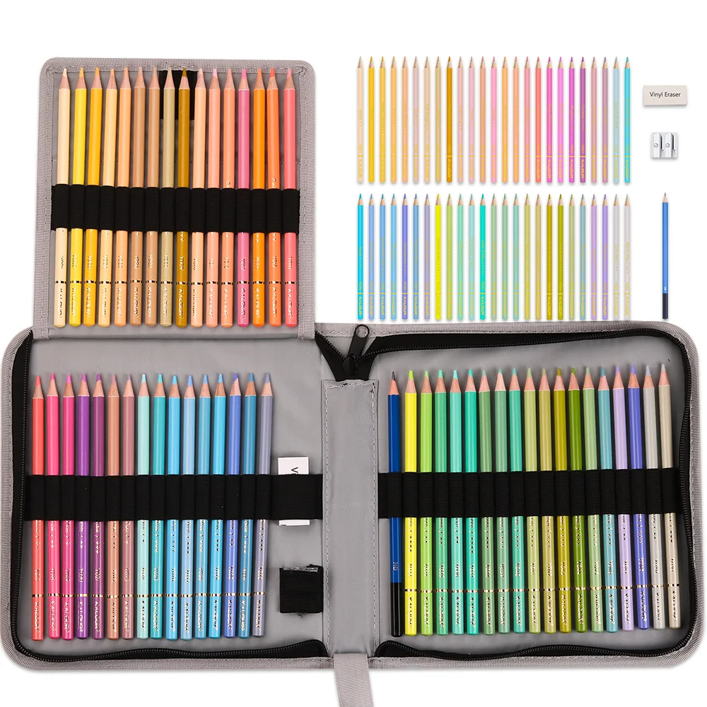 Комплект цветни моливи KALOUR Macaron Премиум-клас За рисуване на скици Моливи, Използвани за ръчно рисувани Графити, Colorization ученически пособия