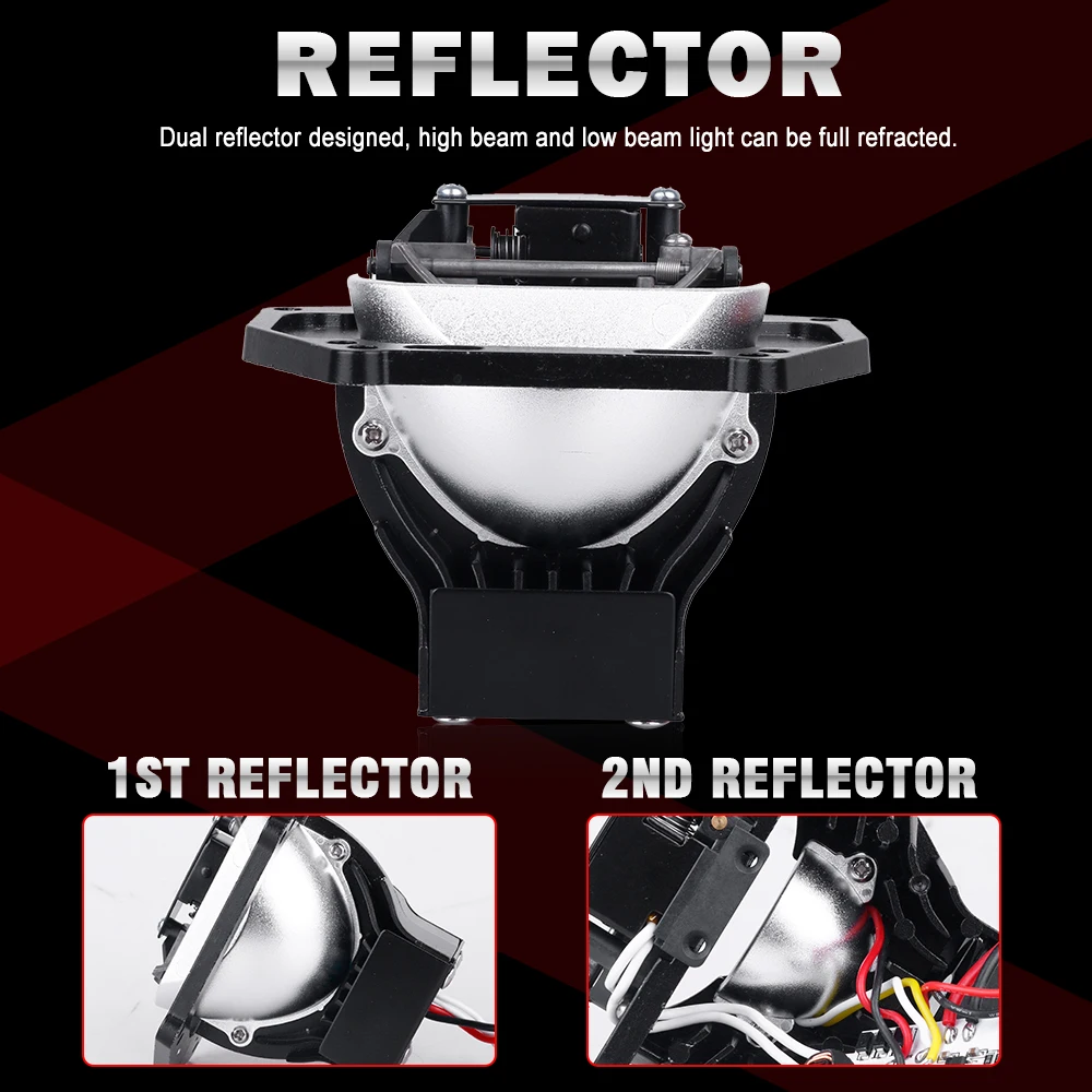 3,0 Инча Bi-LED Лещи Проектор 30000LM Двоен Рефлектор Angel Eye Shrouds Обектив LHD За Hella 3R 6000 ДО 9 бр. Чипове Led Драйвер 12