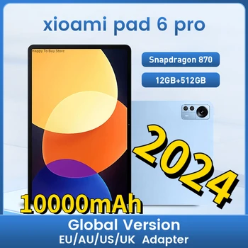 2024 една Нова Глобална версия на таблет с Android Pad 6 Pro 12 GB + 512 GB Snapdragon 870 Tabletas PC 5G с две SIM-карти или WIFI 4K HD Mi TABL 5