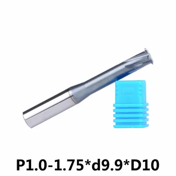 Безплатна доставка fresa от сплав P1.0-1.75-d9.9-D10 с 6 канали от сплав режещи инструменти за рязане с метрическим стъпка P1.0-1.7 мм