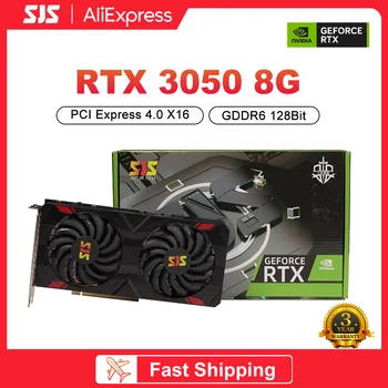 Видео карта SJS RTX 3050 8GB Nvidia GPU Geforce RTX3050 8GB GDDR6 128-битова Детска графична Карта за майнинга placa de video