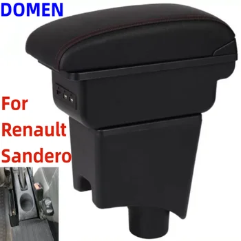 За Renault Dacia Sandero, Logan 2013-2017 Отточна тръба на шарнирна връзка подлакътник кутия за съхранение на Централната конзола, пепелник USB Зареждане с Automobi