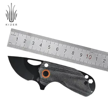 Kizer Тактически Нож Catshark V2561N2 2020 Нов Мини ЕРП-Нож с Черна Титанов + Микартовой Дръжка, Инструменти за нощуване на Открито