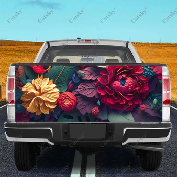 Цветни Листа, Цветя Етикети На Камион Стикер на Вратата на Багажника на Камион, Стикери Графика за Леки Автомобили, Suv